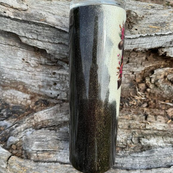 MAMA 30oz Skinny Tumbler Epoxy and Black and White Glitter - Picture 3 of 4